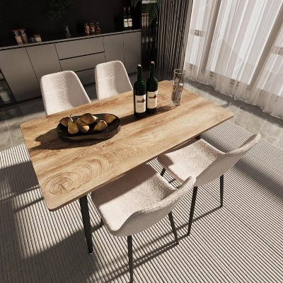 TiramisuBest Dining Table Set, Barstool Dining Table with Rustic Brown for Dining and Kitchen