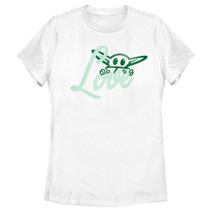 Women's Star Wars: The Mandalorian Grogu Gazing Love T-Shirt - 1 of 4
