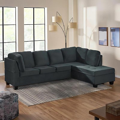Christopher Knight Home Edna 101.5" Modern Upholstered Sectional Sofa with Removable Cushions