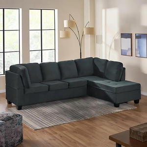 Christopher Knight Home Edna 101.5" Modern Upholstered Sectional Sofa with Removable Cushions - 1 of 4