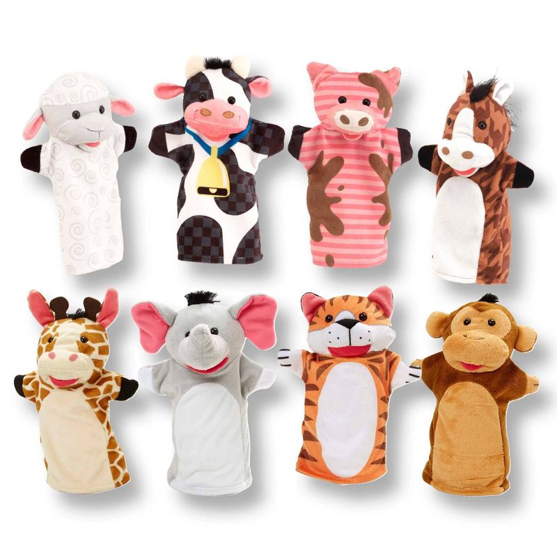 Melissa &#38; Doug Animal Hand Puppets (Set of 2, 4 animals in each) - Zoo Friends and Farm Friends, 5 of 11
