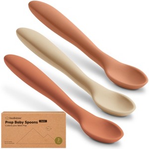 3-Pack Prep Baby Spoons, Silicone Baby Utensils for Self Feeding 6-24 Months, All Stages Baby Feeding Set, BLW Toddler Spoons - 1 of 4