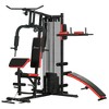 Soozier Multi Home Gym Equipment with Sit up Bench, Push up Stand, Dip Station, 143lbs Weight Stack - 4 of 4