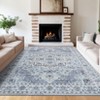 Vintage Area Rugs for Living Room Bedroom Washable Low Pile Non Slip Foldable Carpet Indoor Soft Retro Printed Distressed Rug - 3 of 4