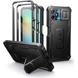Dexnor for Samsung Galaxy A06 Phone Case,[2 Front Frame] [Built-in Magnetic Slide Camera Cover & Kickstand] Heavy Duty Protection Shockproof - 1 of 3