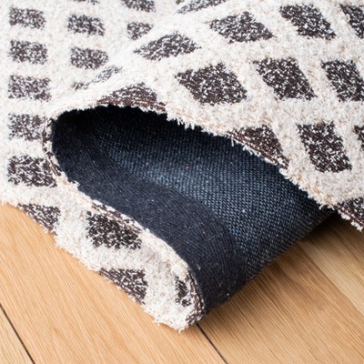 Ivory and Natural Checkered Flat Woven 4' x 6' Area Rug