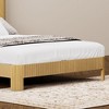 Sapphtopaz Retro Bed Frame with Storage Headboard & Metal Support Wavy Curved Lines Wood Platform Bed with Charger Station for Bedroom - 3 of 4