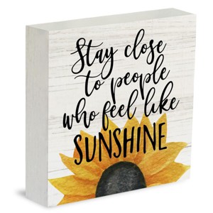 Farmhouse Sunshine Sunflower Wooden Box Sign Rustic Country Sunflower Box Sign Wood Sign - 1 of 4