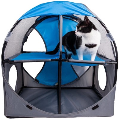 Pet Life (R) Kitty-Play Obstacle Travel Collapsible Soft Folding Pet Cat House