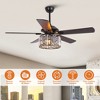Parrot Uncle 52" Modern Crystal Ceiling Fan with Light and Remote - 2 of 4