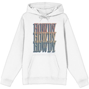 Western Howdy Repeat Text Adult Long Sleeve Hoodie - 1 of 3