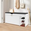YIYIBYUS Shoe Bench with Seat and Folding Drawer for Hallway, Entrance, White - 3 of 4