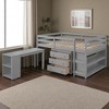 Full Size Loft Bed with Storage Drawers, Bookshelf, and Rolling Desk, Pine Wood Frame, No Box Spring Needed - 3 of 4