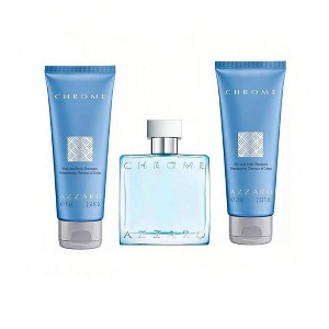Azzaro Chrome 3 Pcs Set For Men: 1 Oz Eau De Toilette Spray + 2 * 2.5 Hair & Body Shampoo - 1 of 1