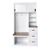 CAVINAS Hall Tree with 3 Hooks Modern Coat Rack with Storage Bench, Shelves and Drawers for Entryway - 4 of 4