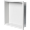 ALFI 16 x 16 White Matte Stainless Steel Square Single Shelf Bath Shower Niche - 4 of 4
