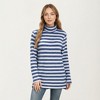Anna-Kaci Women’s Ribbed Turtleneck Pullover Top with Soft Textured Striped Knit Long Sleeves and Relaxed Tunic-Length Silhouette - 2 of 4