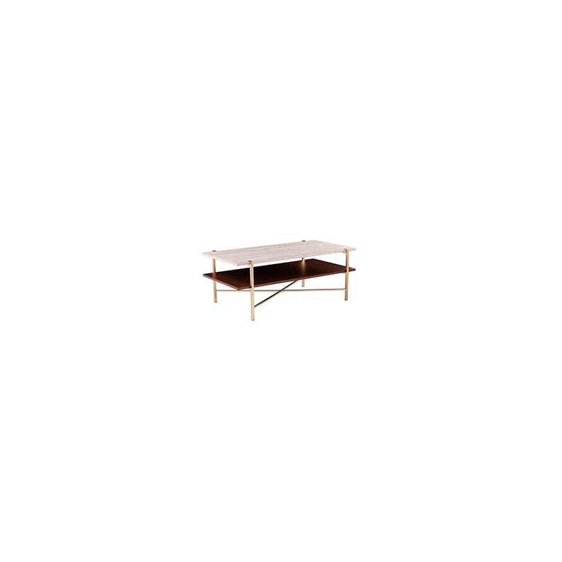 Amelia Rectangular Cocktail Table with Storage Brass - Aiden Lane, 5 of 8