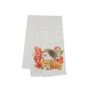 C&F Home Harvest Pumpkin Hedgehog Floral Flower Leaves Cloth Dishtowel - 1 of 4
