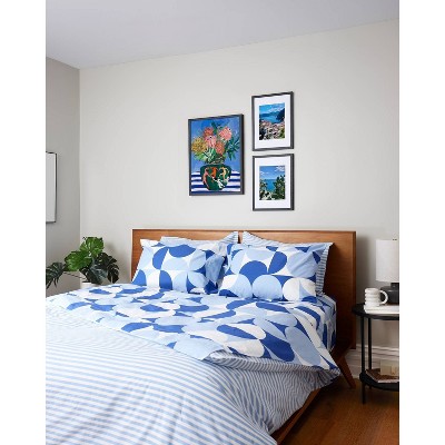 society6 Ana Rut Bre Fine Art Fresh Morning Elegance Brushed Cotton Sheet Set Blue
