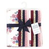 Hudson Baby Infant Girl Cotton Flannel Burp Cloths Bundle, Blush Navy Floral, One Size - 2 of 4
