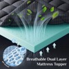 Belffin Dual Layer Memory Foam Mattress Topper , Cooling Gel Memory Foam for Pain Relief Support Plus Pillow Top Mattress Soft Pad Cover - 2 of 4