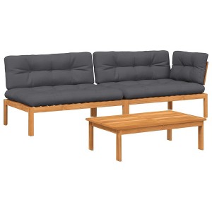 vidaXL Pallet Sofa Set Anthracite Solid Acacia wood Medium Modular - 1 of 4