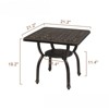 VisioGear 19.3" Tall Square End Table, Patio Coffee Bistro Table for Indoor Garden Porch Balcony, Antique Bronze, 23.6"*23.6"*19.3" - 3 of 4