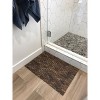 27.9"X19.5" Teak Bath Rug Mocha Brown - Hip-o Modern Living: Handmade, Geometric, Recycled Rubber Backing - 2 of 4
