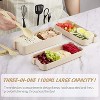 LunaLulinlk Three-layer lunch box bento box with spoon and fork, leak-proof lunch box with bonus lunch bag (beige) - 2 of 4