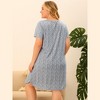 Agnes Orinda Women's Plus Size Floral Short Sleeve Round Neck Soft Nightgowns - 4 of 4