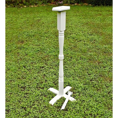 Plow & Hearth - Kiln-Dried Hardwood Birdhouse Pedestal, White