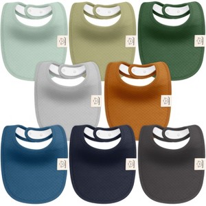 KeaBabies 8pk Organic Quin Baby Bibs for Drooling and Teething, Cotton Drool Bibs, Newborn Baby Boys, Baby Girls Bibs - 1 of 4