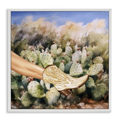 Stupell Industries Cowgirl Boot & Cactus, 17" x 17"