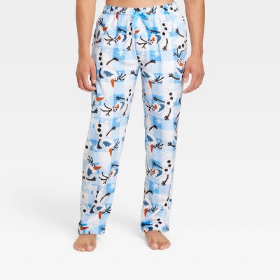 Men's Frozen Olaf Plaid Pajama Pants - White