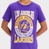 Boys' NBA Los Angeles Lakers Short Sleeve Graphic T-Shirt - Purple - 2 of 4