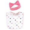 Hudson Baby Infant Girl Cotton Bib and Headband or Caps Set, Fathers Day, 0-9 Months - 4 of 4