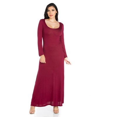 24seven Comfort Apparel Womens Long Sleeve Maxi Dress