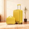 14"/20" 2 Pcs/Set ABS Spinner Wheel Luggage, Front Opening, Combination Lock, Cosmetic Case, Black -- Frevyn - 2 of 4