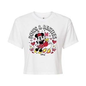 Women's - Disney - Bows And Besties Cropped Graphic T-Shirt - 1 of 4