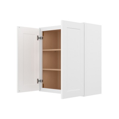 HOMLUX Easy-DIY Shaker White Ready to Assemble Wall Kitchen Cabinet 2 Doors-2 Shelves