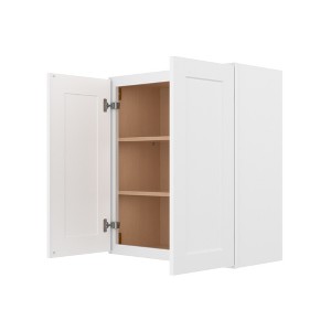 HOMLUX Easy-DIY Shaker White Ready to Assemble Wall Kitchen Cabinet 2 Doors-2 Shelves - 1 of 3