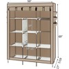 Portable Wardrobe Storage Closet Clothes Organizer High-Leg Non-Woven Fabric Assembled Cloth Wardrobe Beige - 4 of 4