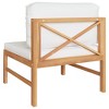 vidaXL Middle Sofa with Cream Cushions Solid Teak Wood - 4 of 4