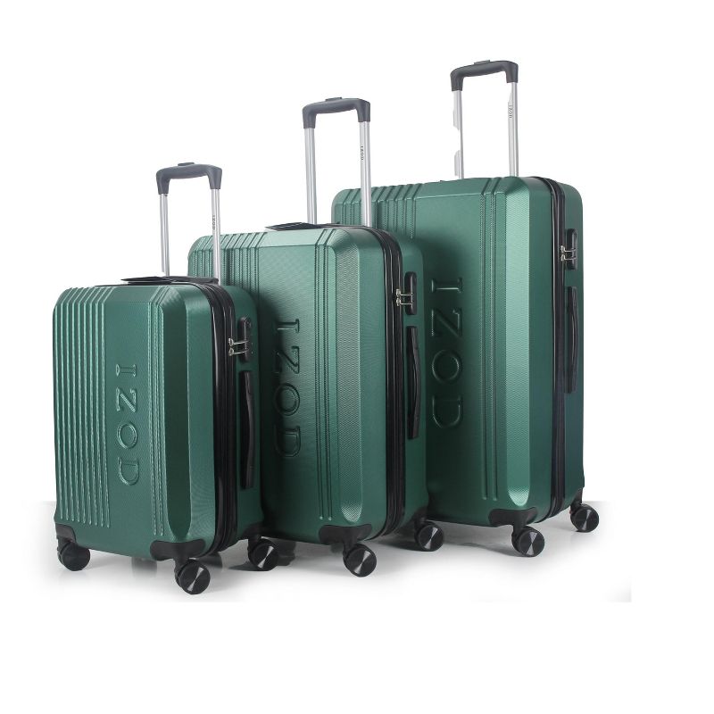 IZOD Zane Expandable ABS Hard shell Lightweight 360 Dual Spinning Wheels Combo Lock 3 Piece Luggage Set, 5 of 7