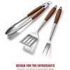 Itopfox Heavy-Duty Heat-Treated Ash Wood BBQ Grilling Tools Set with Extra-Thick Stainless Steel Spatula, Fork & Tongs for Grill Enthusiasts - 3 of 4