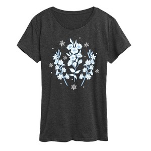 Women's - Instant Message - Winter Flowers- Women's Short Sleeve Graphic T-shirt Short Sleeve Graphic T-Shirt - 1 of 4