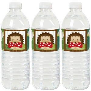 Big Dot of Happiness Forest Hedgehogs - Woodland Birthday Party or Baby Shower Water Bottle Sticker Labels - Set of 20 - 1 of 4