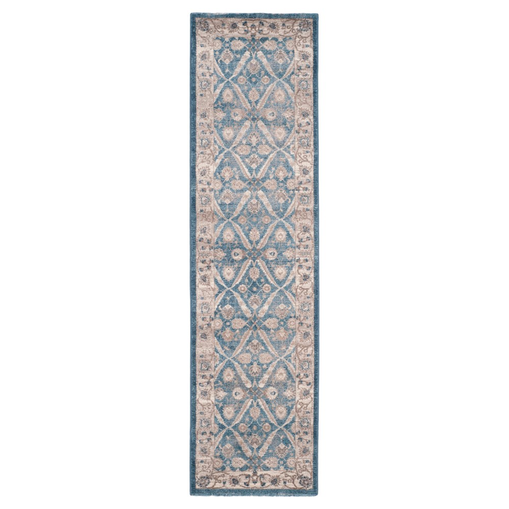 Blue/Beige Botanical Loomed Runner - (2'2inx6') - Safavieh