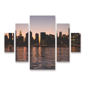 Trademark Fine Art -Robert Michaud Nyc Dusk 1  Panel Set Art - 1 of 3
